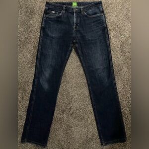 Hugo Boss Men's Dark Blue Straight Jeans